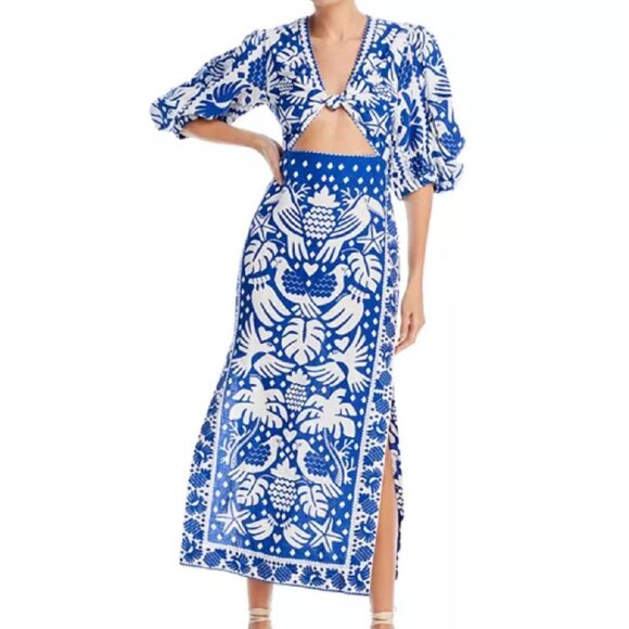 FARM RIO- Jungle Scarf Midi Dress (XS) - Picture 1 of 14